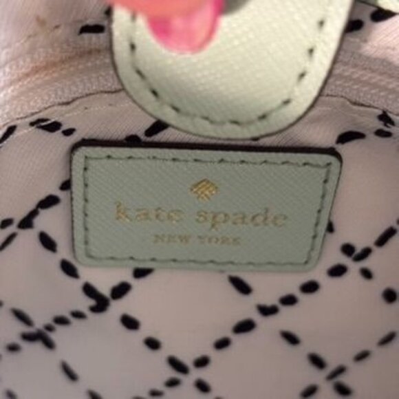 Kate Spade Womens Mint Green Leather Tote Bag With Adjustable Crossbody Strap & - Picture 8 of 9